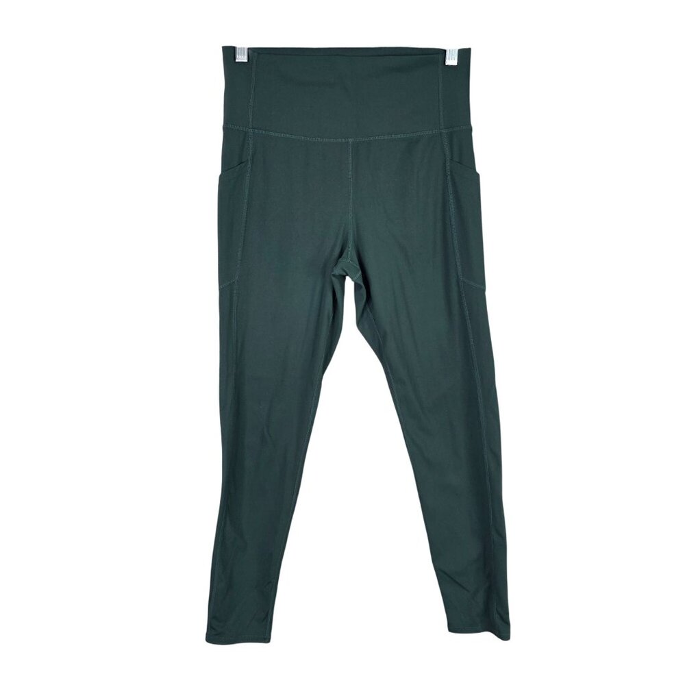 Womens Gap Fit Green Studio Sky High Leggings Hi Rise Polyester Stretch Size M
